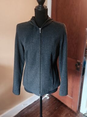 Preview Collection Charcoal Hooded Zip-Up Jacket